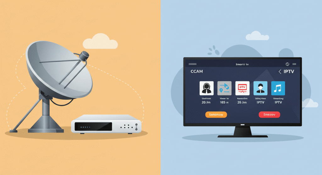 diferencia visual entre cccambox iptv y CCCAM satelital