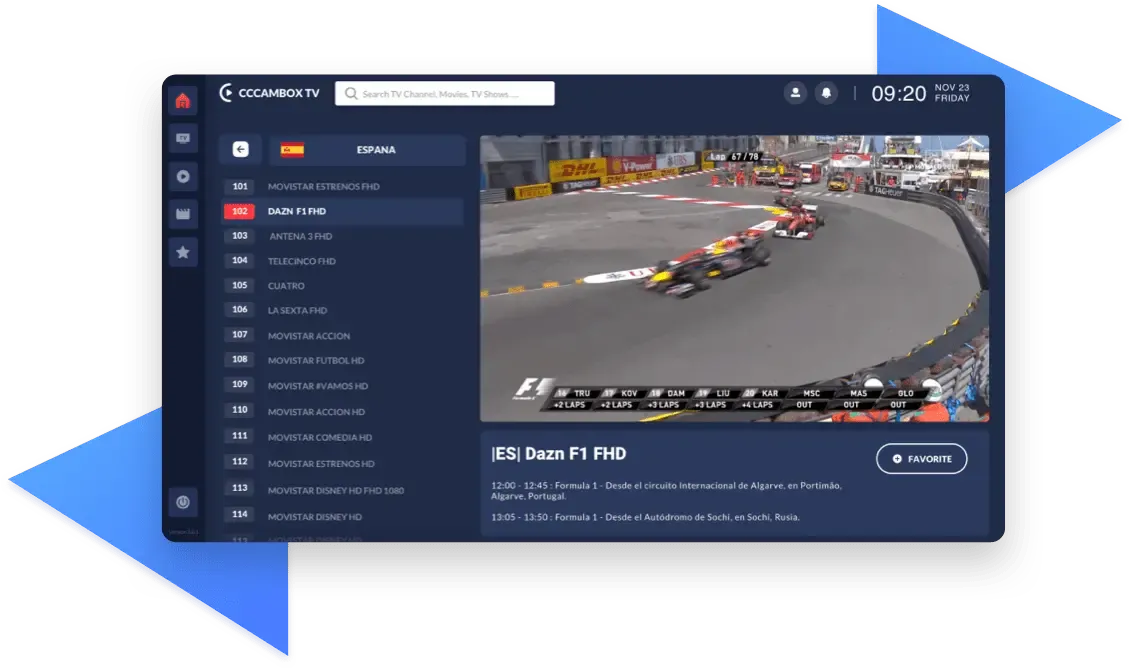 Explora más de 11000 canales en vivo con iptv españa de cccambox tv